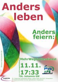 Plakat des MehrWegGottesdienstes