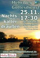Schiff auf dem vereisten Main bei Sonnenuntergang